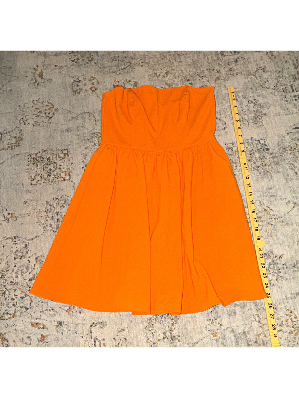 French Connection Orange Strapless Sweetheart Fit & Flare Dress Sz 4 A370